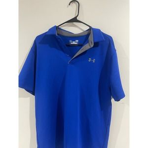 Mens Large Under Armour Golf Polo Blue